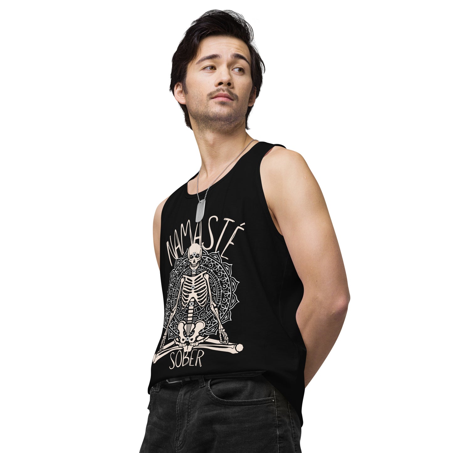 Namaste Sober Skeleton - Unisex premium tank top