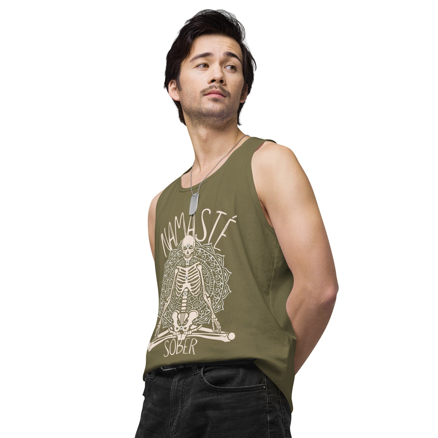 Namaste Sober Skeleton - Unisex premium tank top