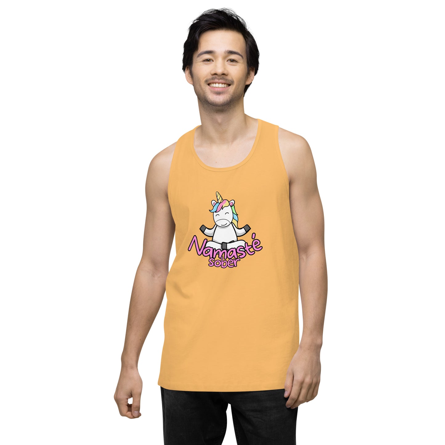 Namaste Sober Rainbow Unicorn - Unisex premium tank top