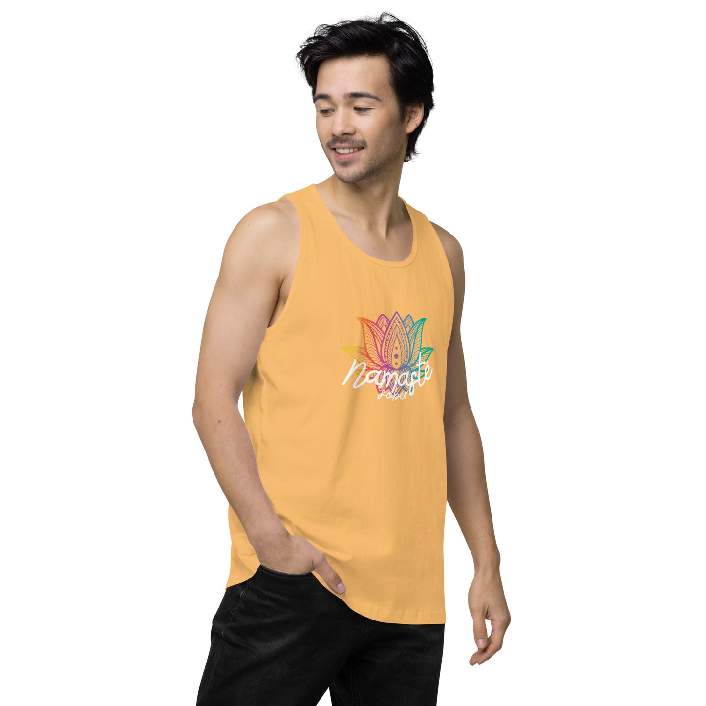 Namaste Sober Rainbow Lotus - Unisex premium tank top