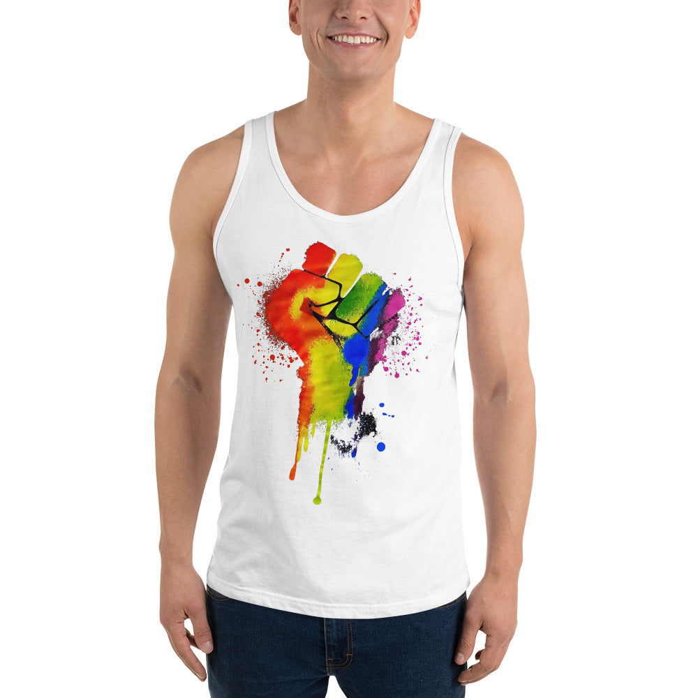 LGBTQ+ Pride Fist - Unisex Tank Top
