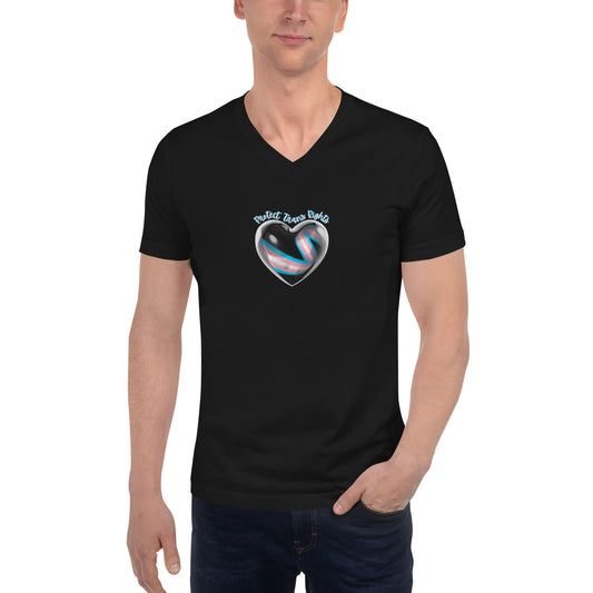 Protect Trans Rights - Unisex Short Sleeve V-Neck T-Shirt