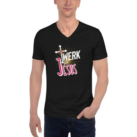 Twerk For Jesus - Unisex Short Sleeve V-Neck T-Shirt