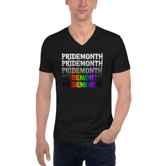 Pride Month Demon - Unisex Short Sleeve V-Neck T-Shirt