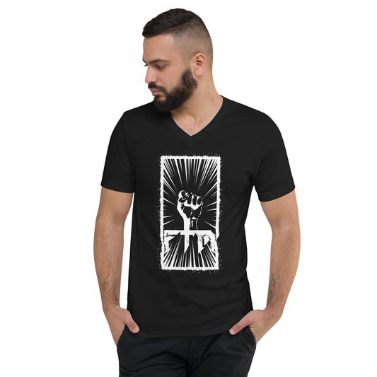 FTM Power Fist - Unisex Short Sleeve V-Neck T-Shirt