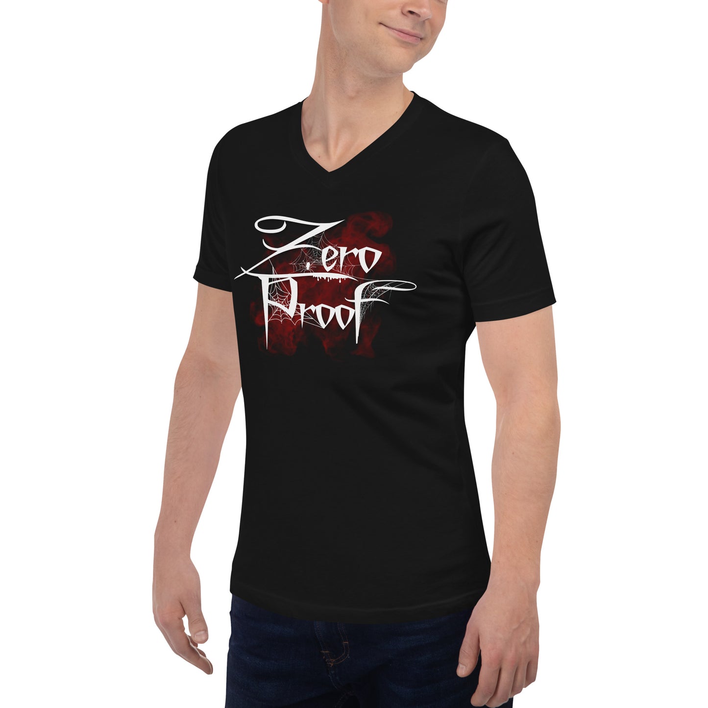 Zero Proof Red Mist - Unisex Short Sleeve V-Neck T-Shirt