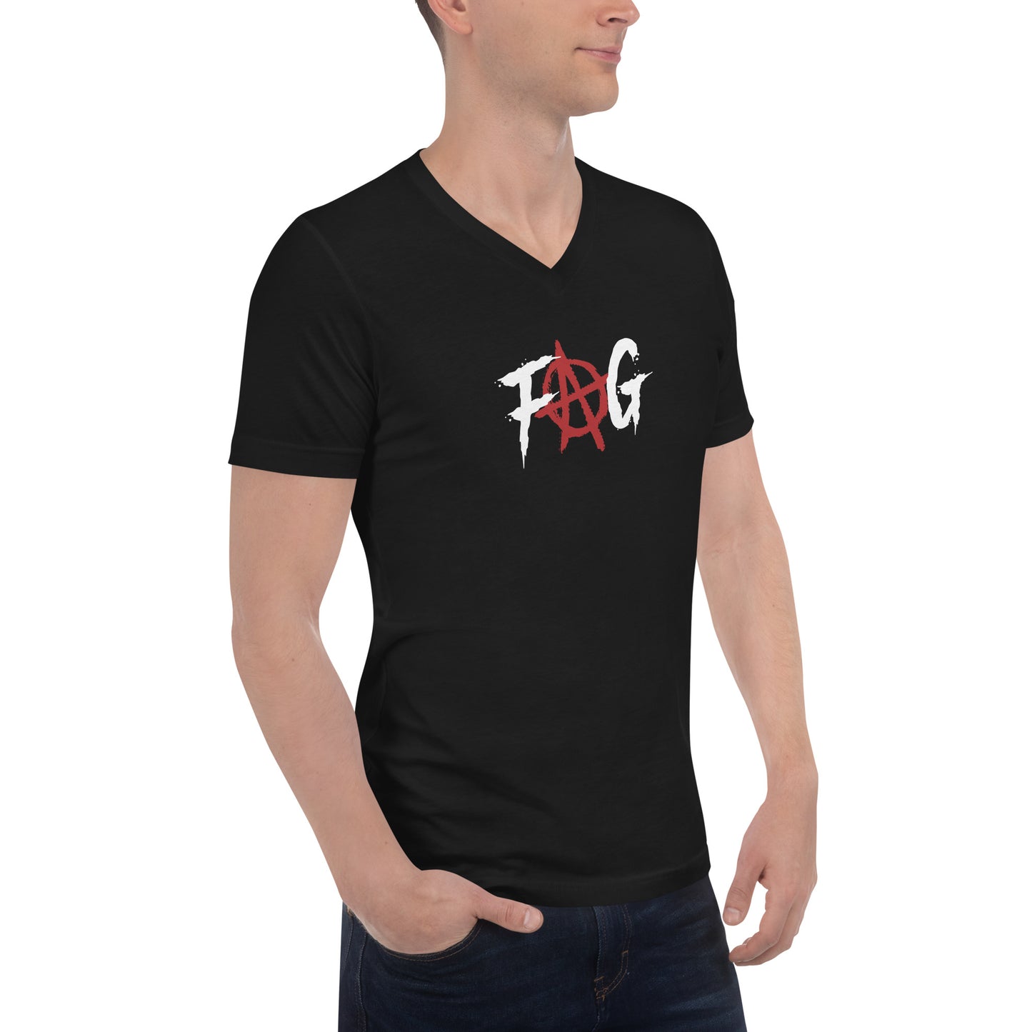Queer Anarchy - Unisex Short Sleeve V-Neck T-Shirt