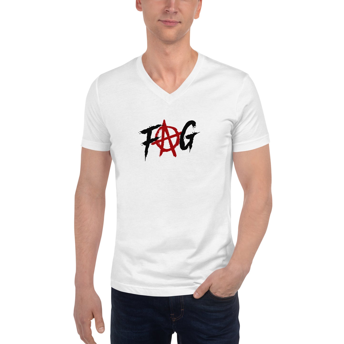Queer Anarchy - Unisex Short Sleeve V-Neck T-Shirt