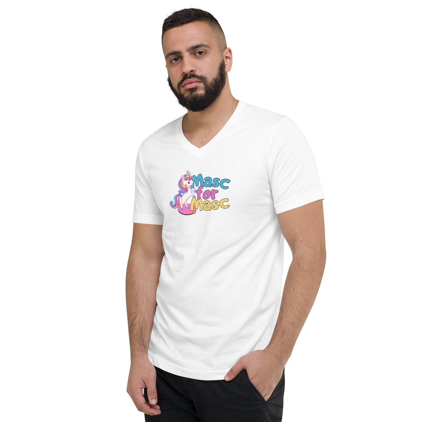 Masc for Masc - Unisex Short Sleeve V-Neck T-Shirt