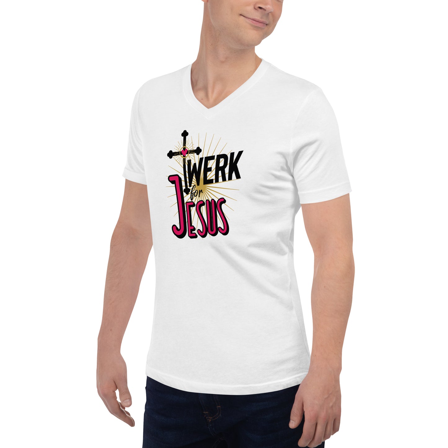 Twerk For Jesus - Unisex Short Sleeve V-Neck T-Shirt