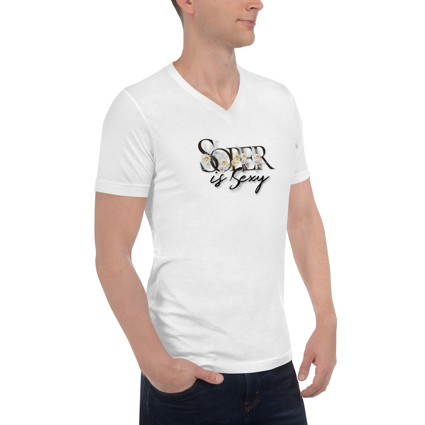 Sober is Sexy - Unisex Short Sleeve V-Neck T-Shirt