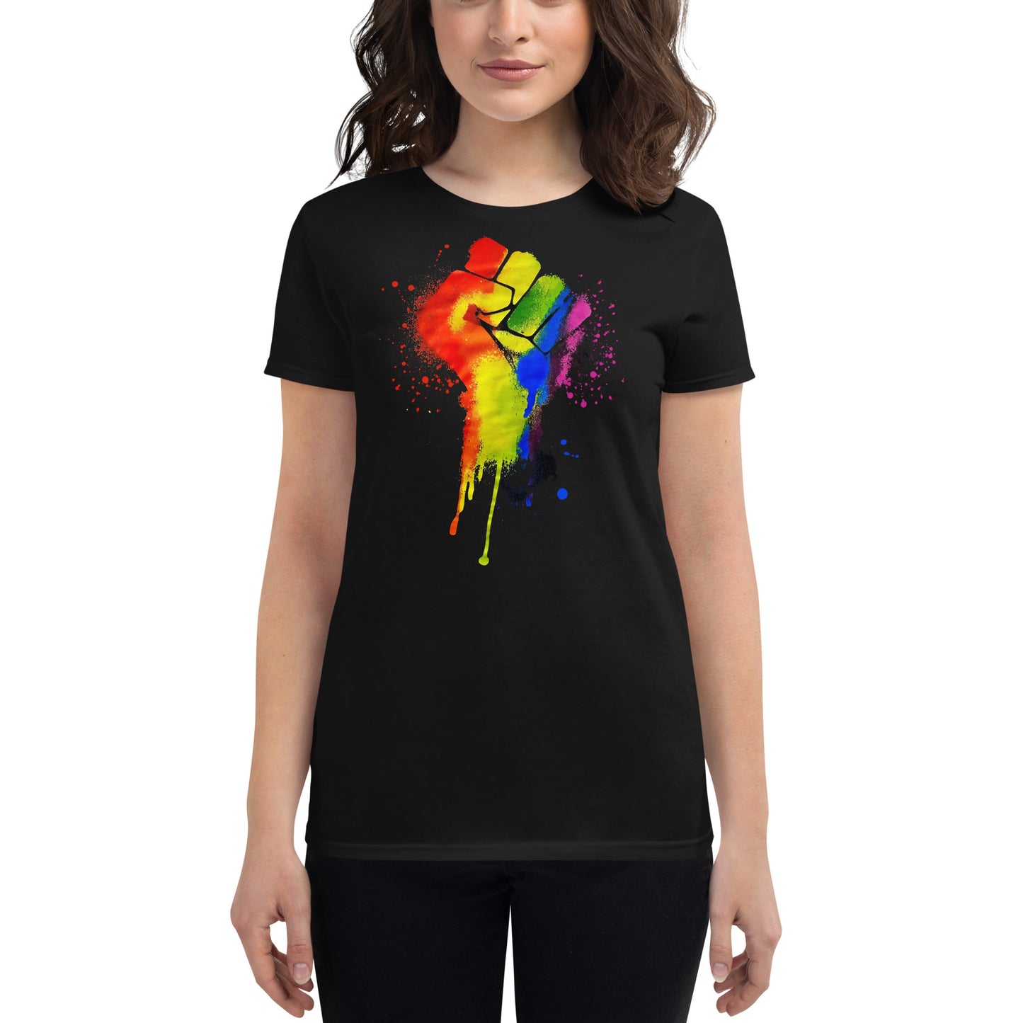 LGBTQ+ Pride Fist - Women's short sleeve t-shirt