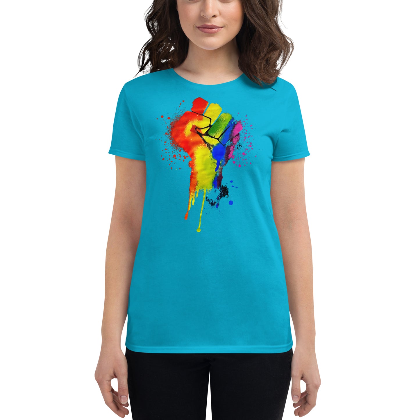 LGBTQ+ Pride Fist - Women's short sleeve t-shirt