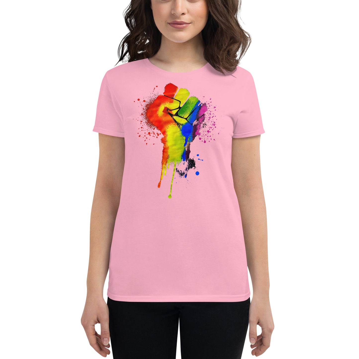 LGBTQ+ Pride Fist - Women's short sleeve t-shirt