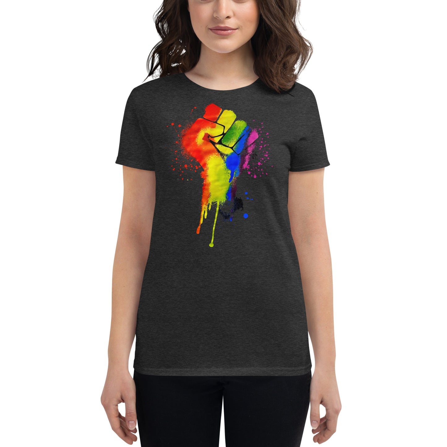 LGBTQ+ Pride Fist - Women's short sleeve t-shirt