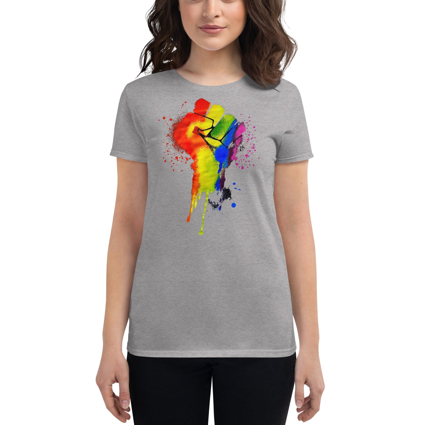 LGBTQ+ Pride Fist - Women's short sleeve t-shirt