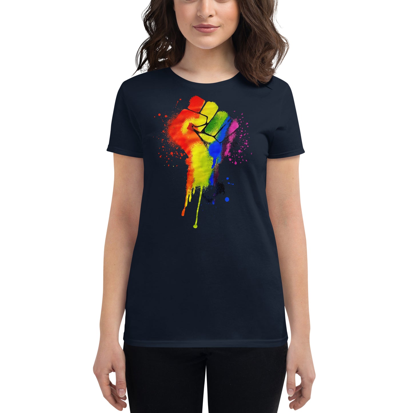 LGBTQ+ Pride Fist - Women's short sleeve t-shirt