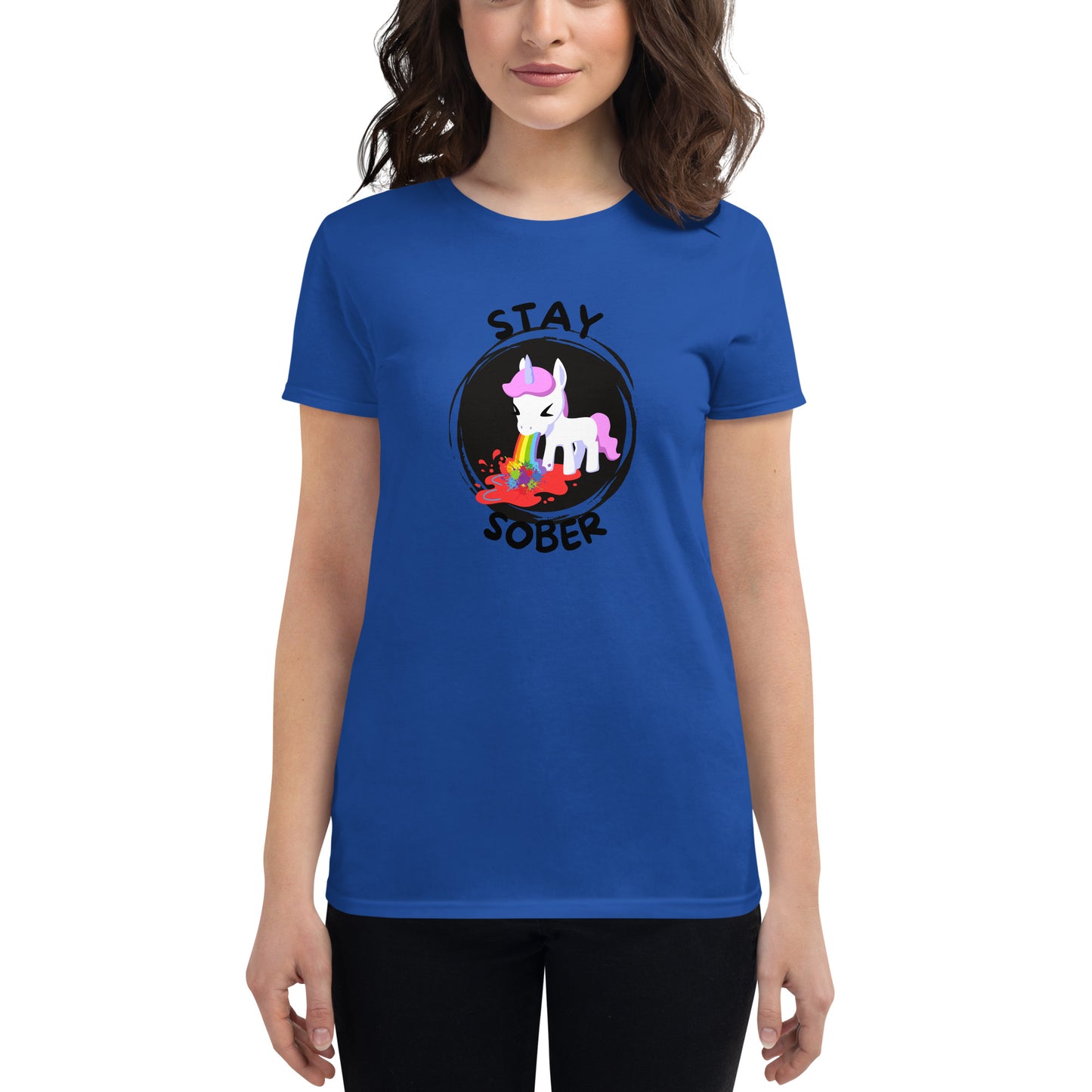 Stay Sober Little Unicorn - Women's short sleeve t-shirt