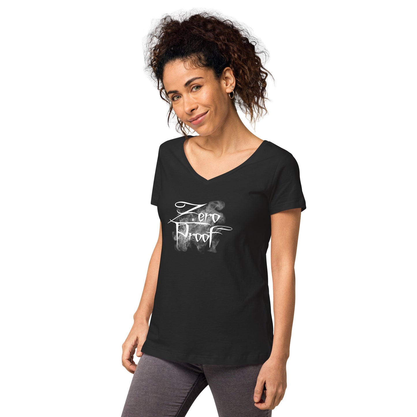 Zero Proof Spiderwebs - Women’s fitted v-neck t-shirt