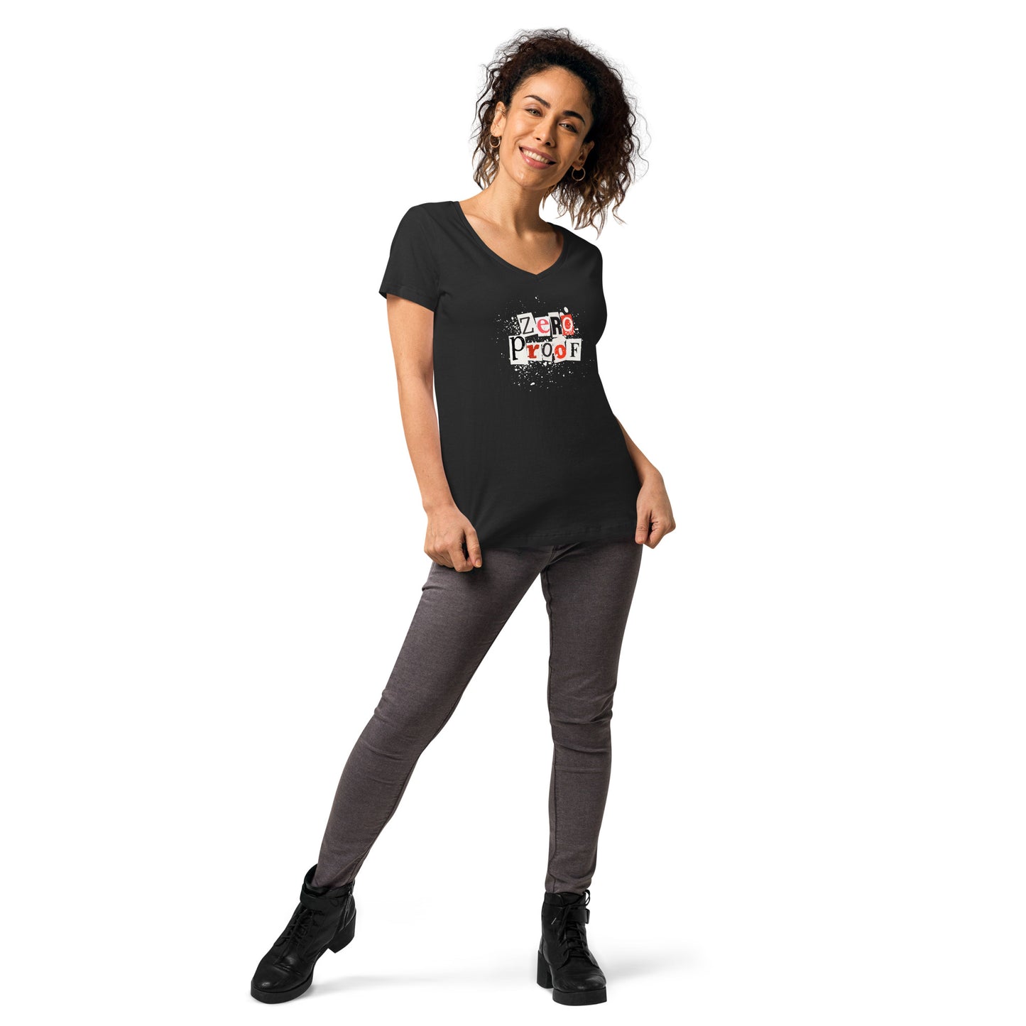 Zero Proof - Women’s fitted v-neck t-shirt