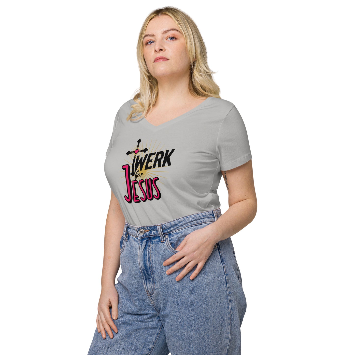Twerk For Jesus - Women’s fitted v-neck t-shirt