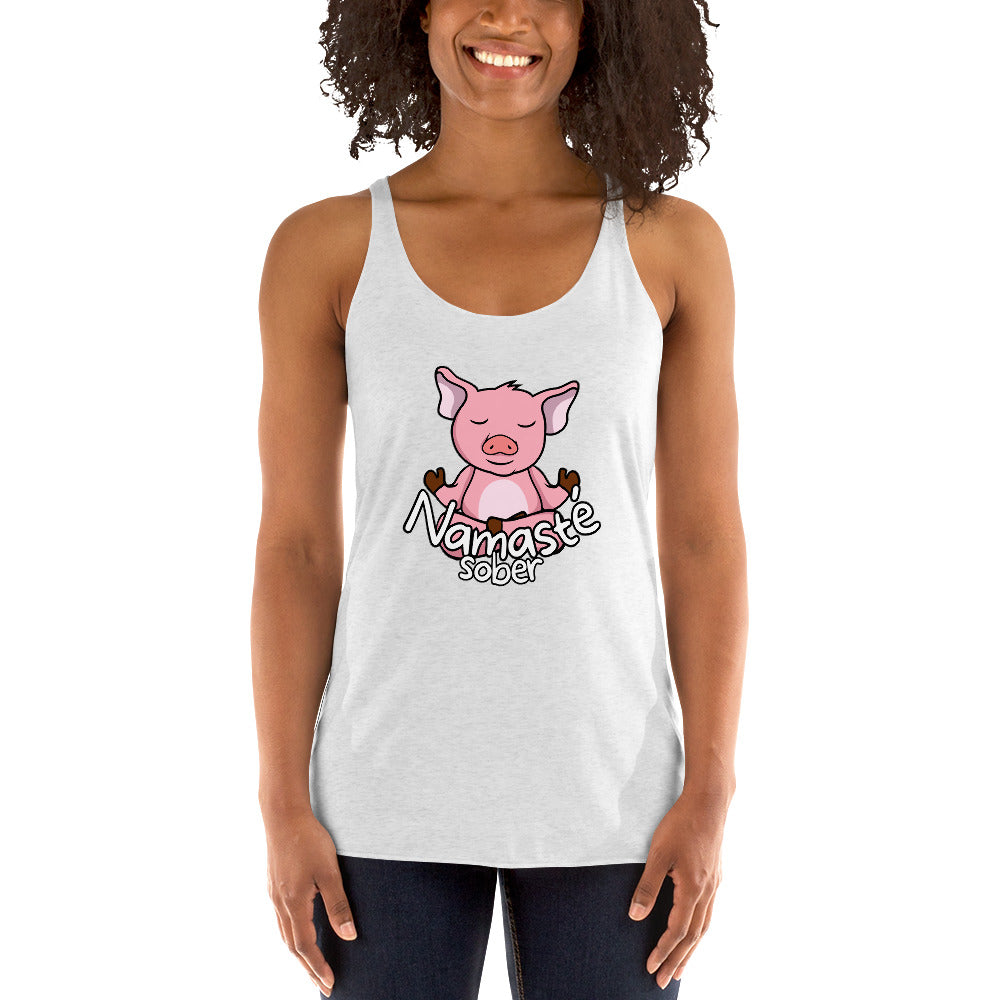 Namaste Sober Pig - Women's Racerback Tank