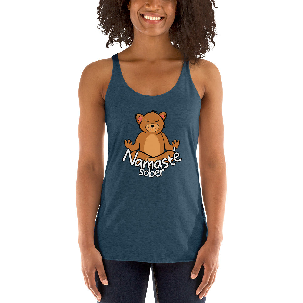 Namaste Sober Bear - Women's Racerback Tank