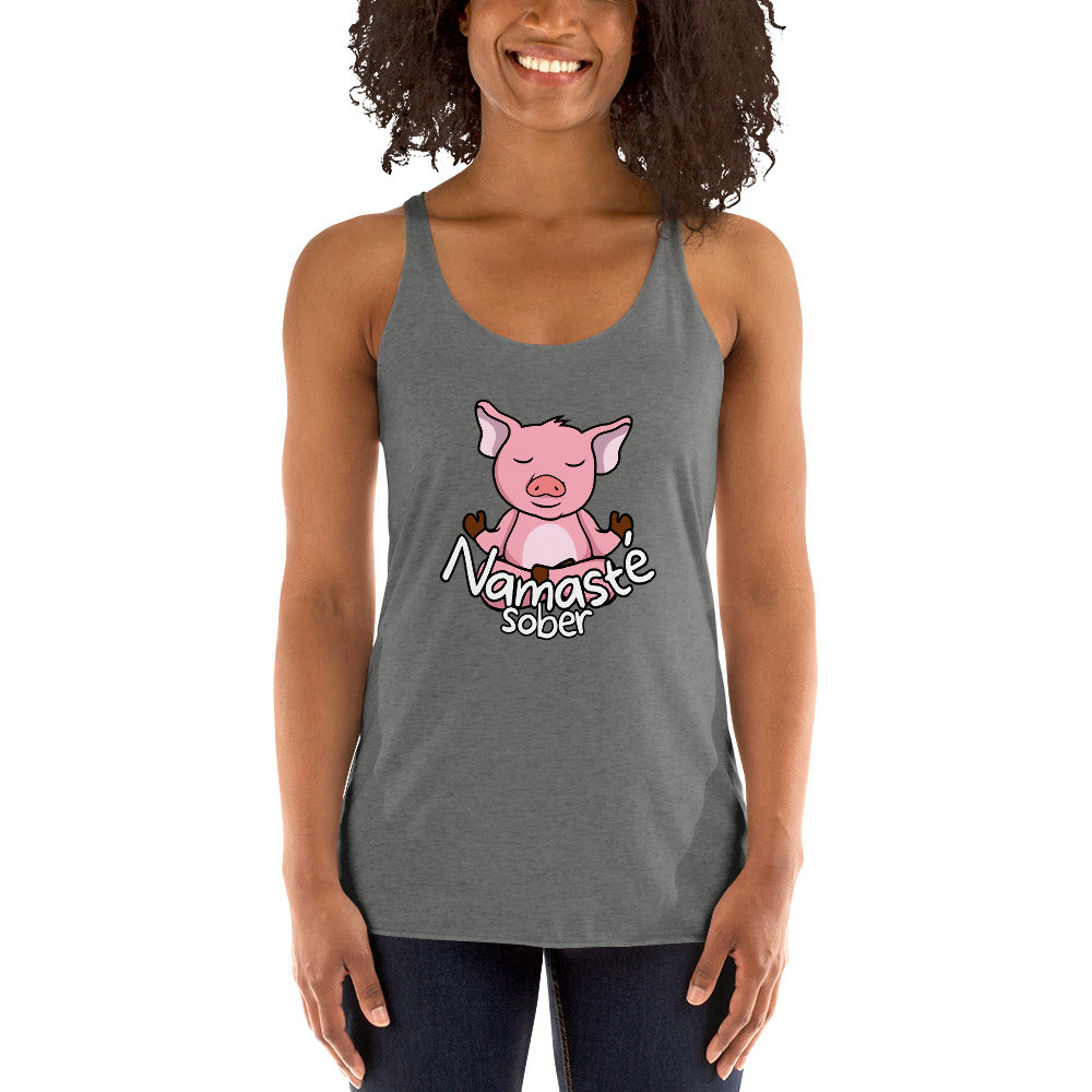 Namaste Sober Pig - Women's Racerback Tank