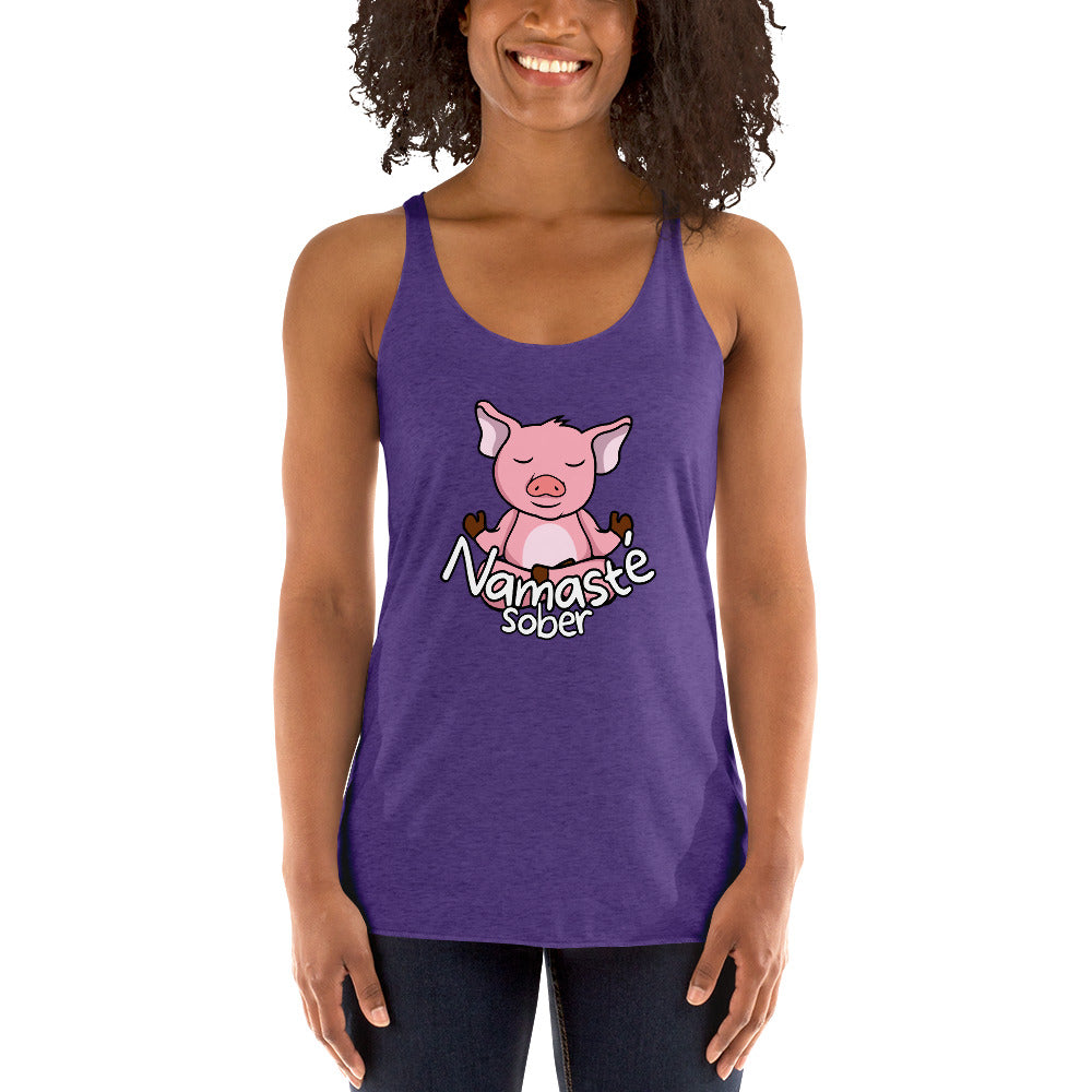 Namaste Sober Pig - Women's Racerback Tank