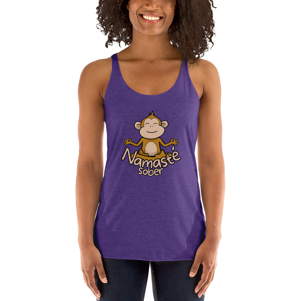 Namaste Sober Monkey - Women's Racerback Tank