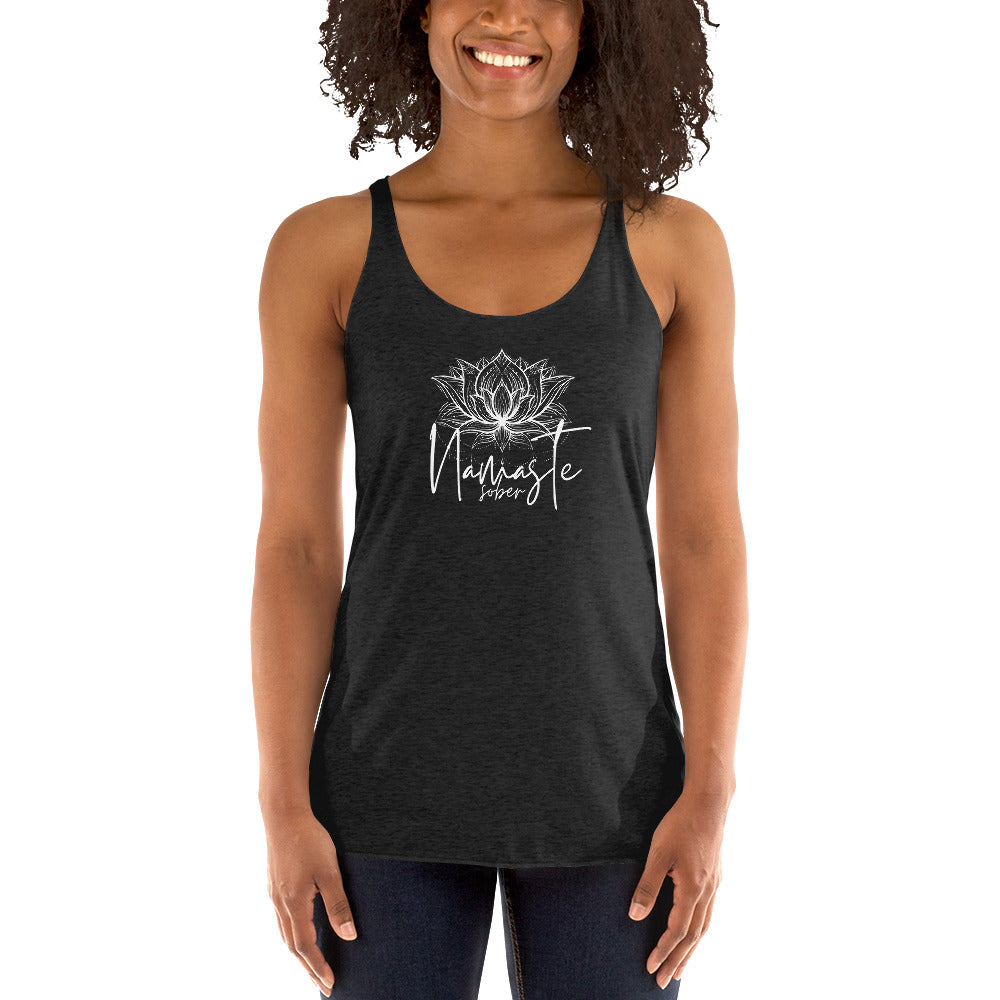 Namaste Sober White Lotus - Women's Racerback Tank