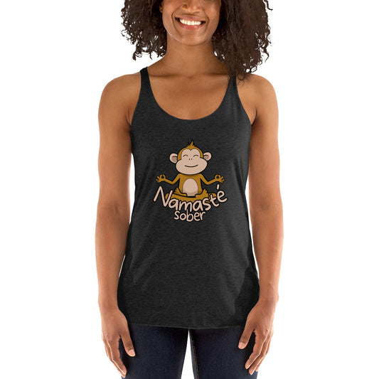 Namaste Sober Monkey - Women's Racerback Tank