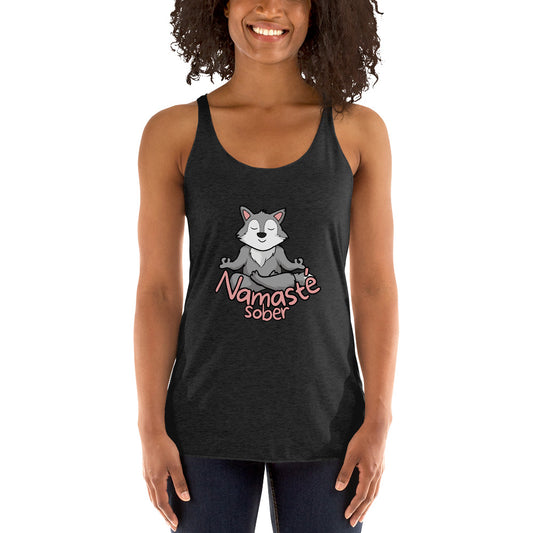Namaste Sober Wolf - Women's Racerback Tank