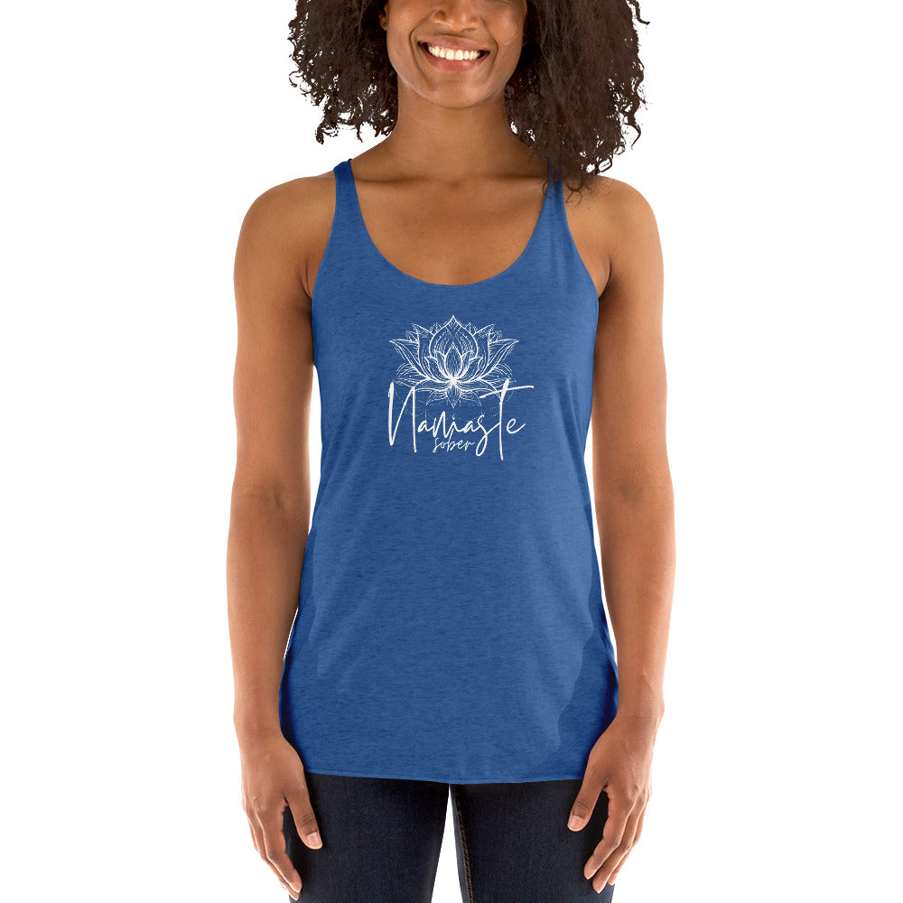 Namaste Sober White Lotus - Women's Racerback Tank