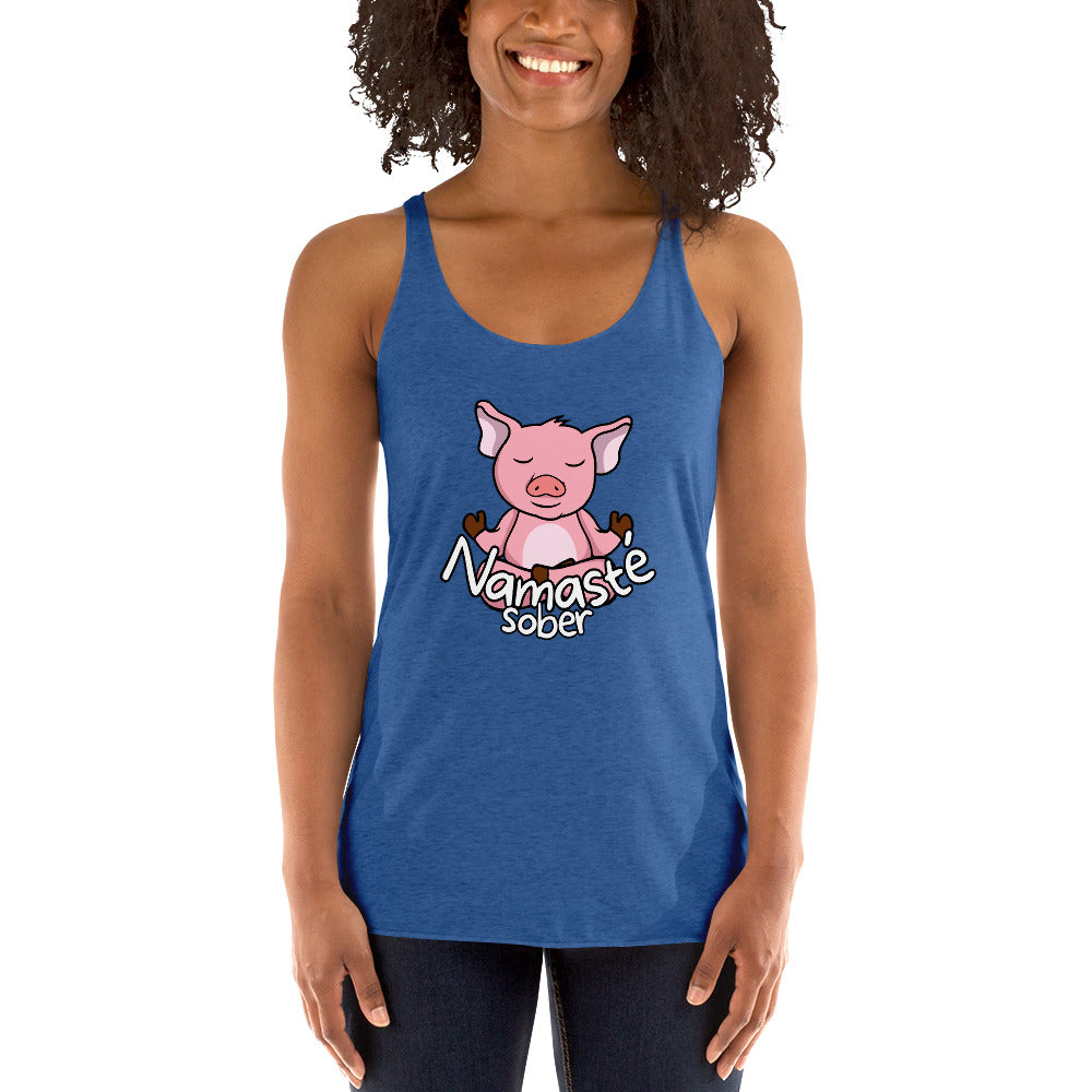 Namaste Sober Pig - Women's Racerback Tank