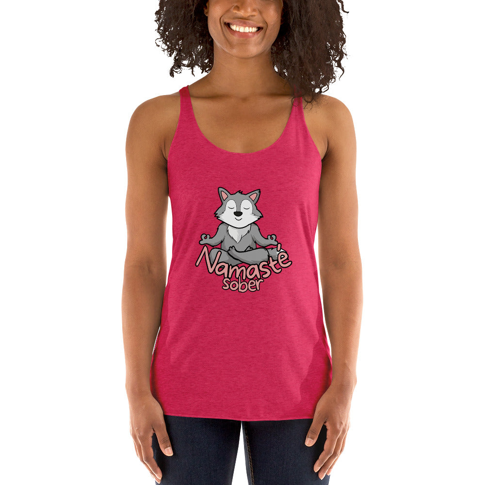 Namaste Sober Wolf - Women's Racerback Tank