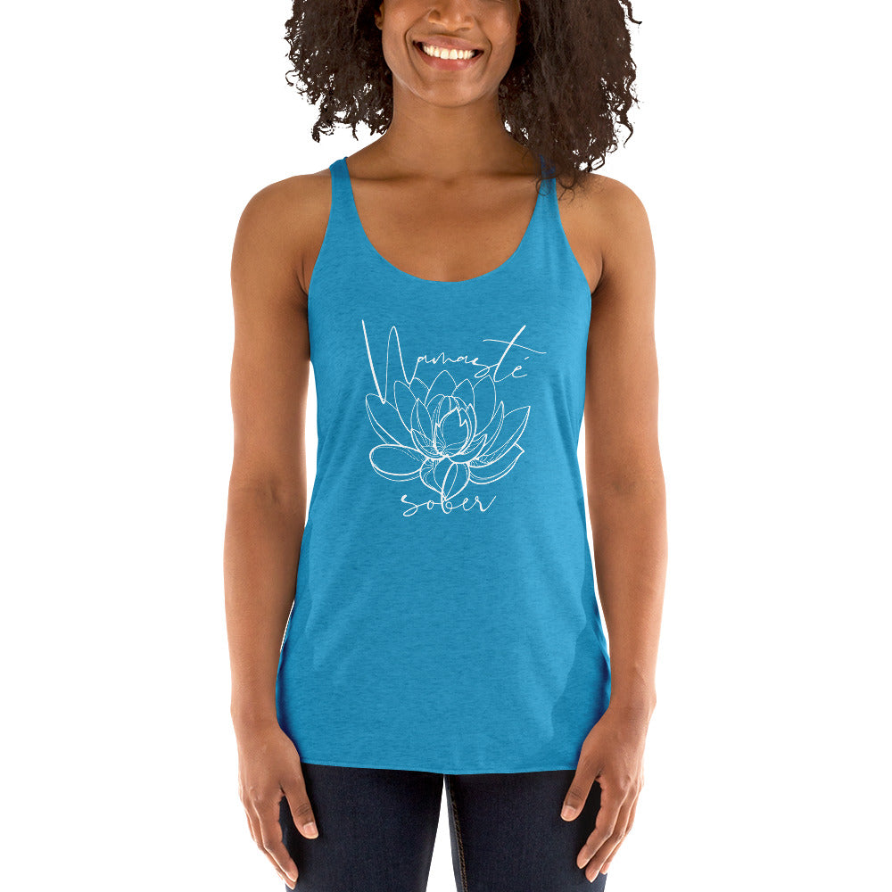 Namaste Sober Lotus - Women's Racerback Tank