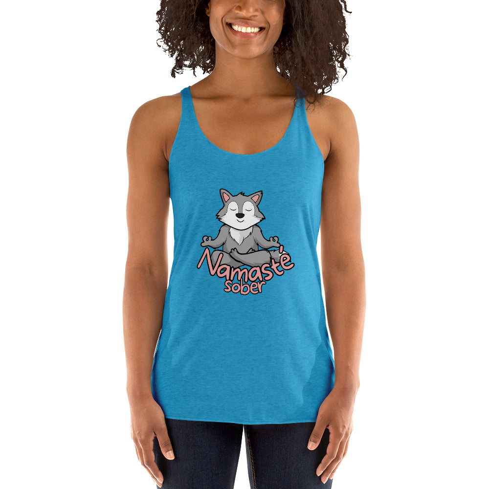 Namaste Sober Wolf - Women's Racerback Tank