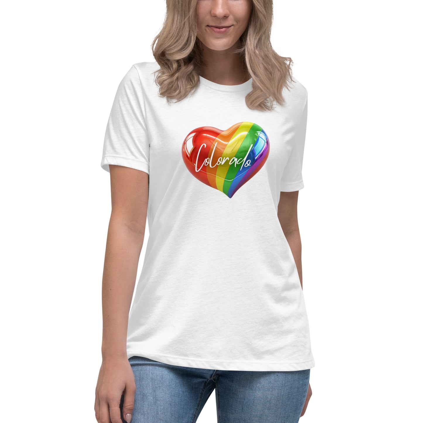Colorado Pride Rainbow Heart - Women's Relaxed T-Shirt