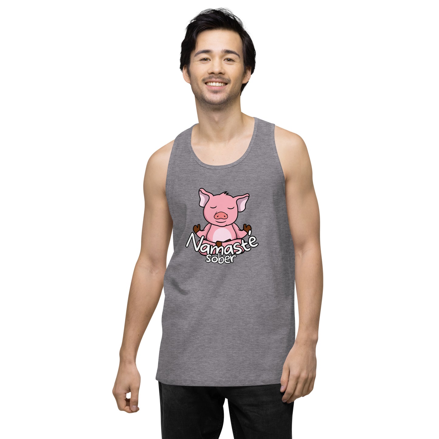 Namaste Sober Pig - Unisex premium tank top