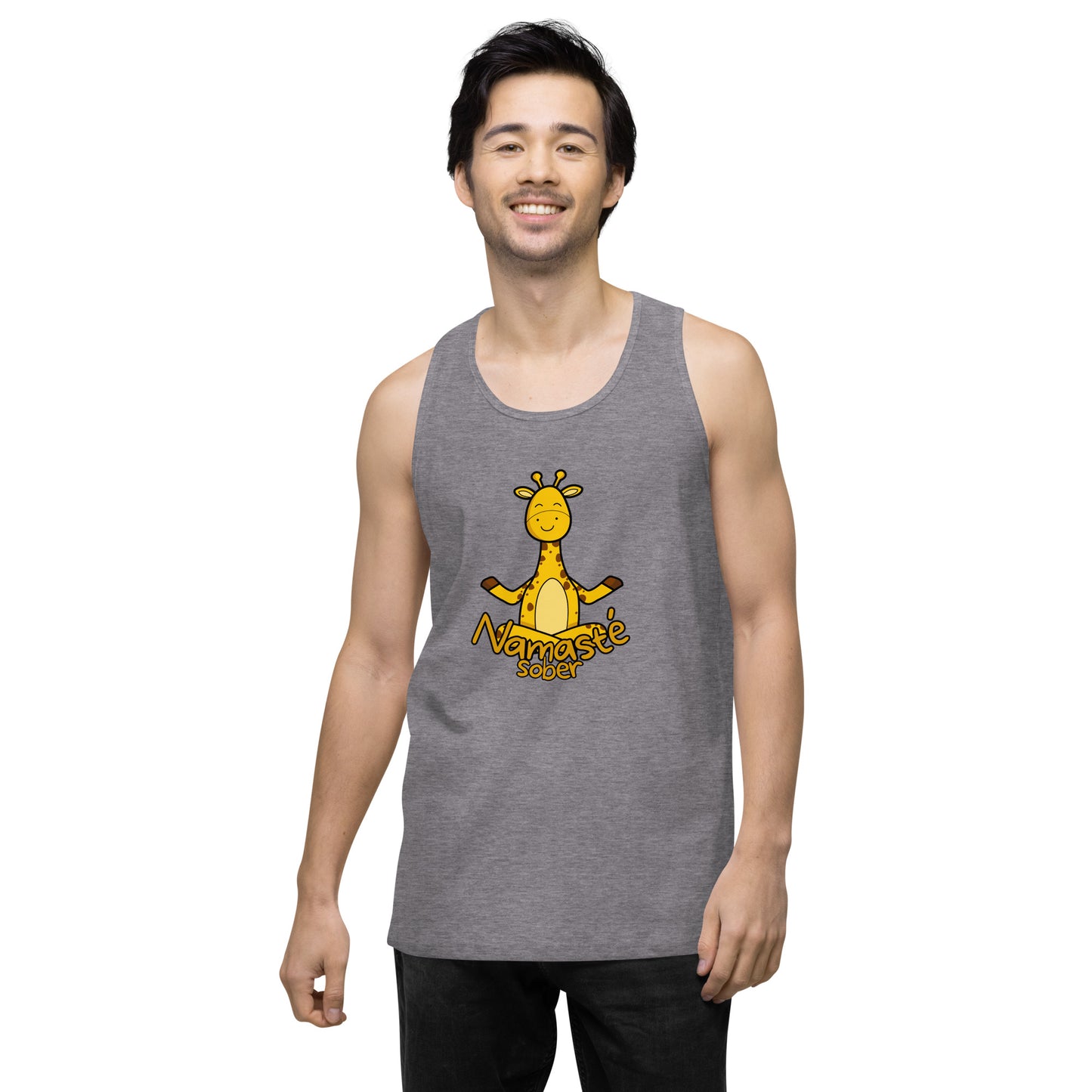 Namaste Sober Giraffe – Unisex premium tank top