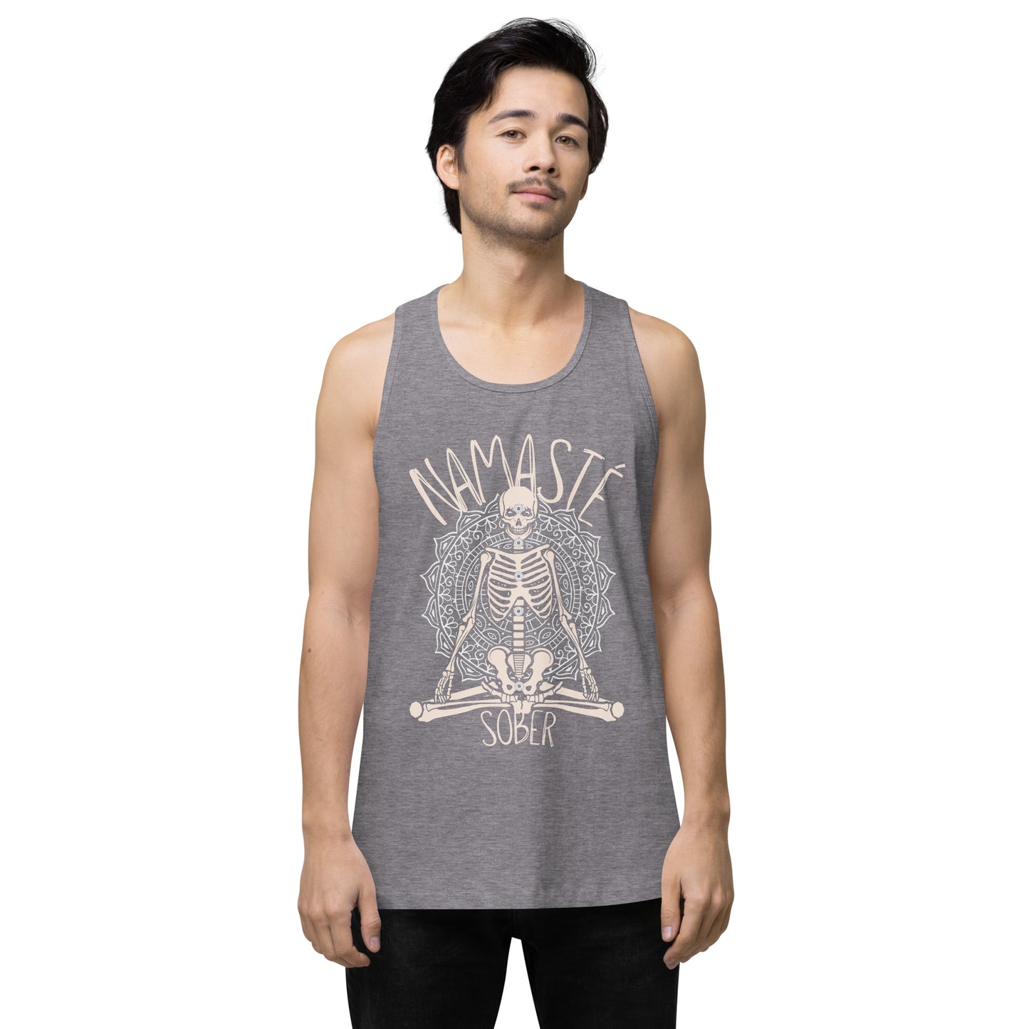 Namaste Sober Skeleton - Unisex premium tank top