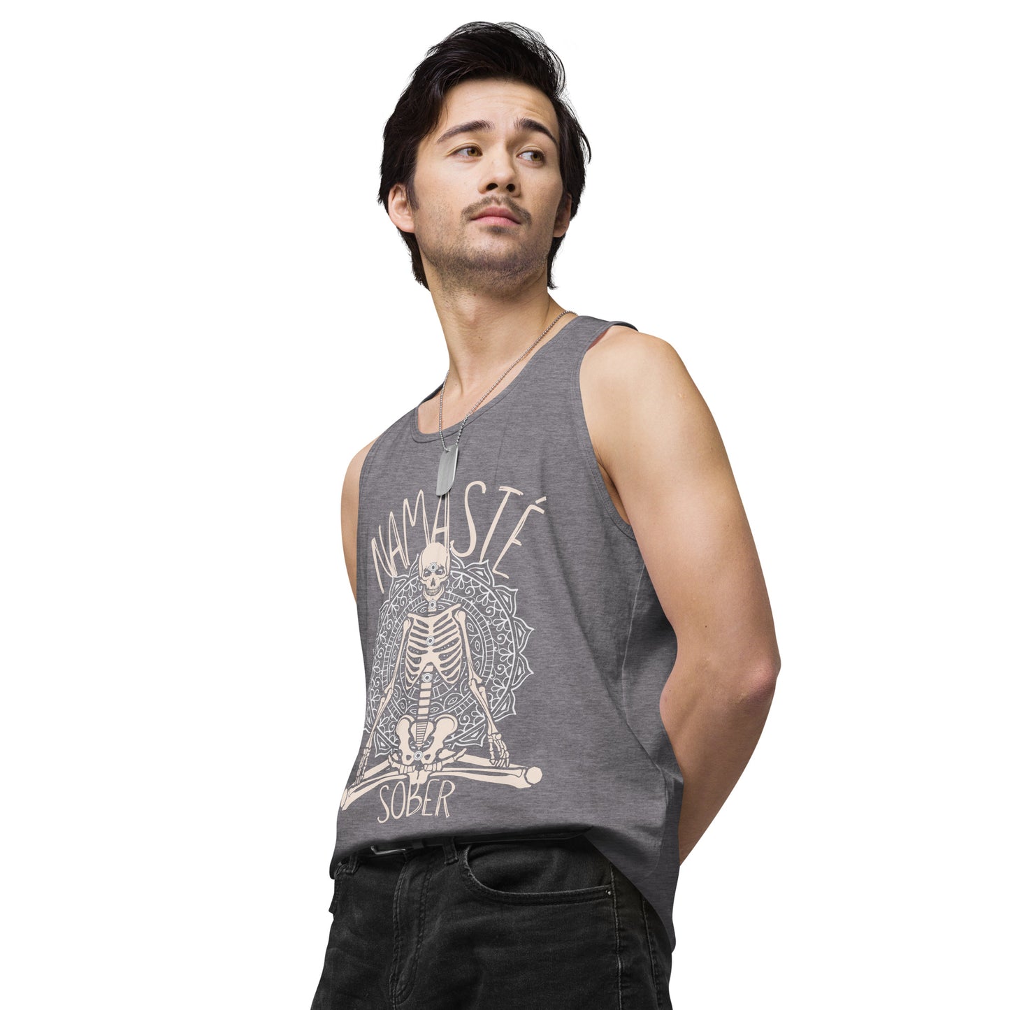 Namaste Sober Skeleton - Unisex premium tank top