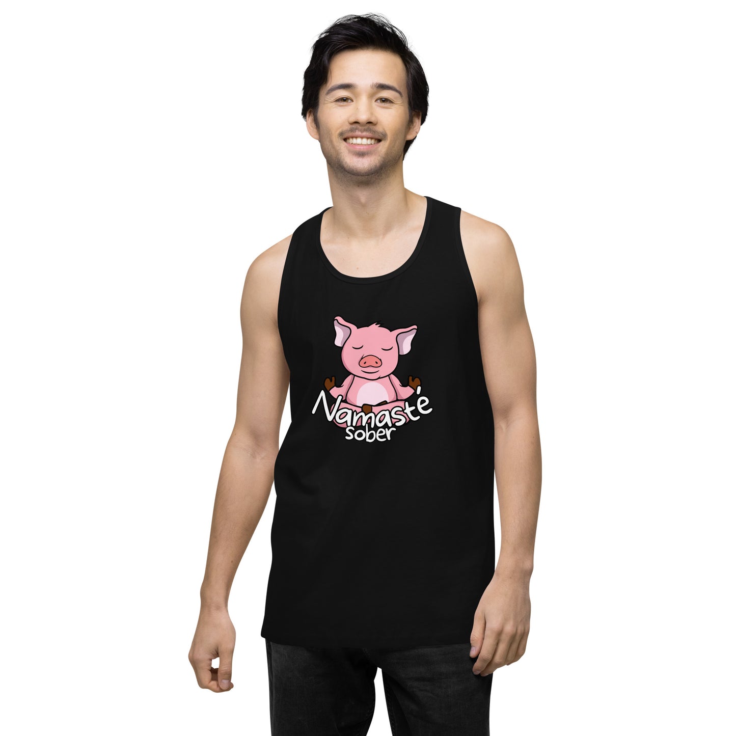 Namaste Sober Pig - Unisex premium tank top