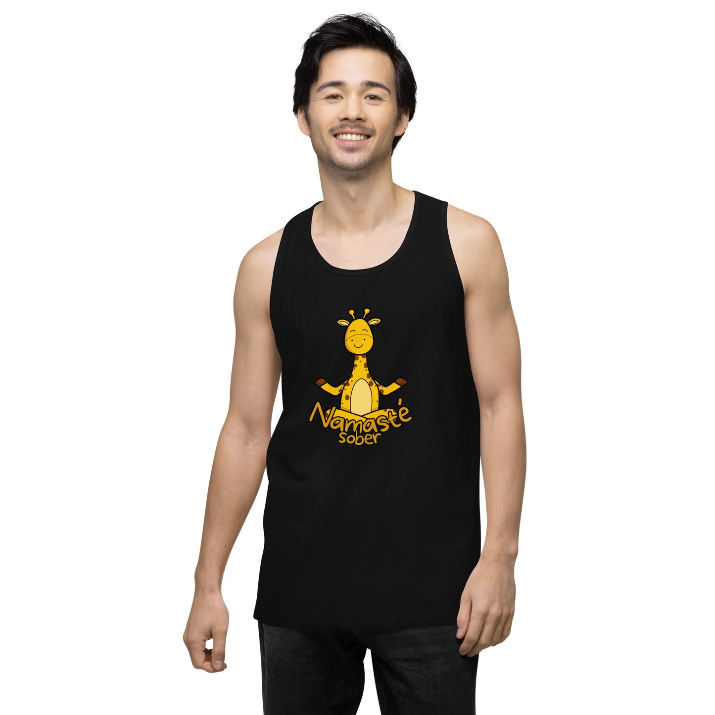 Namaste Sober Giraffe – Unisex premium tank top