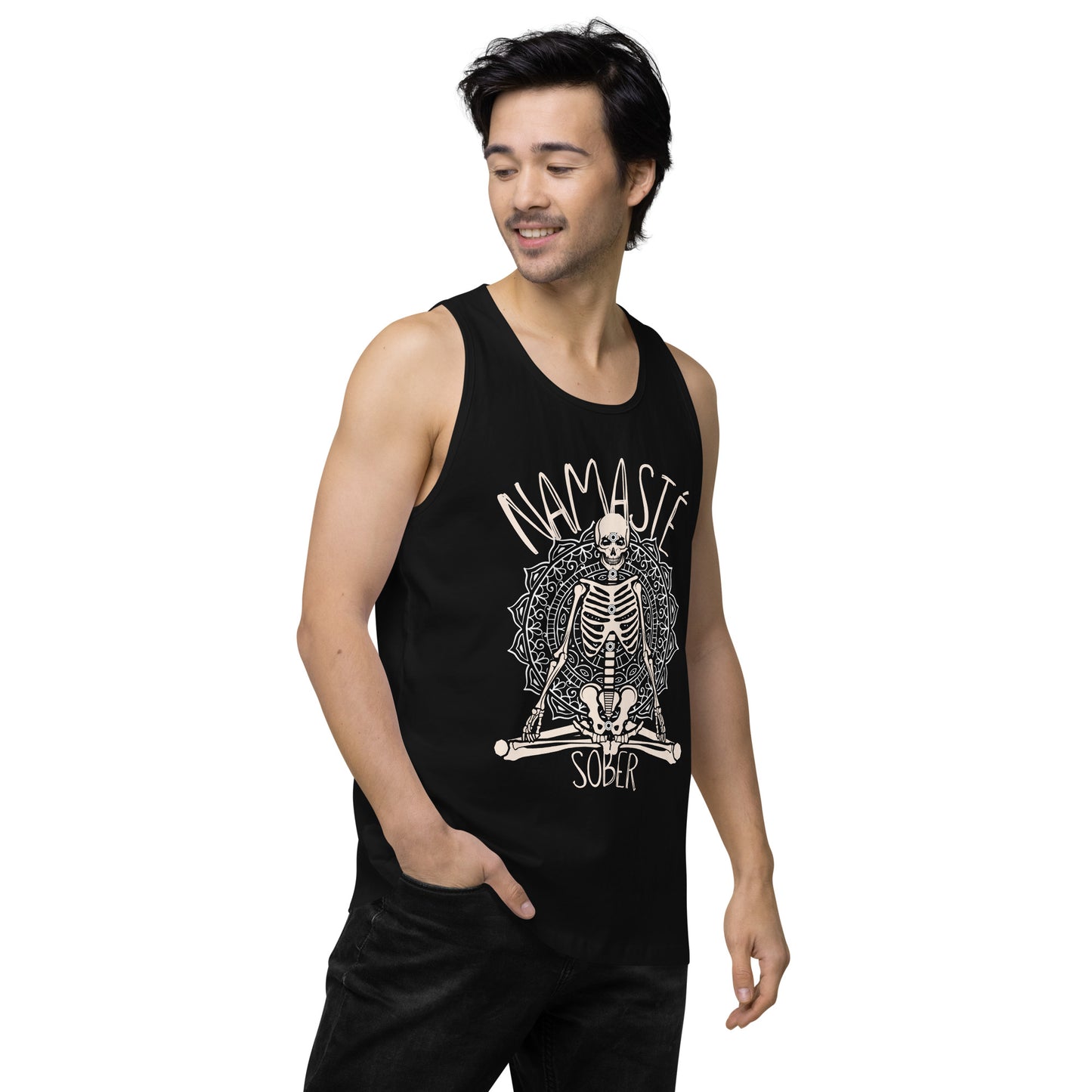 Namaste Sober Skeleton - Unisex premium tank top