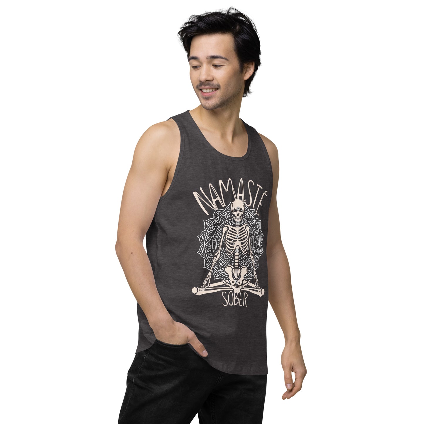 Namaste Sober Skeleton - Unisex premium tank top