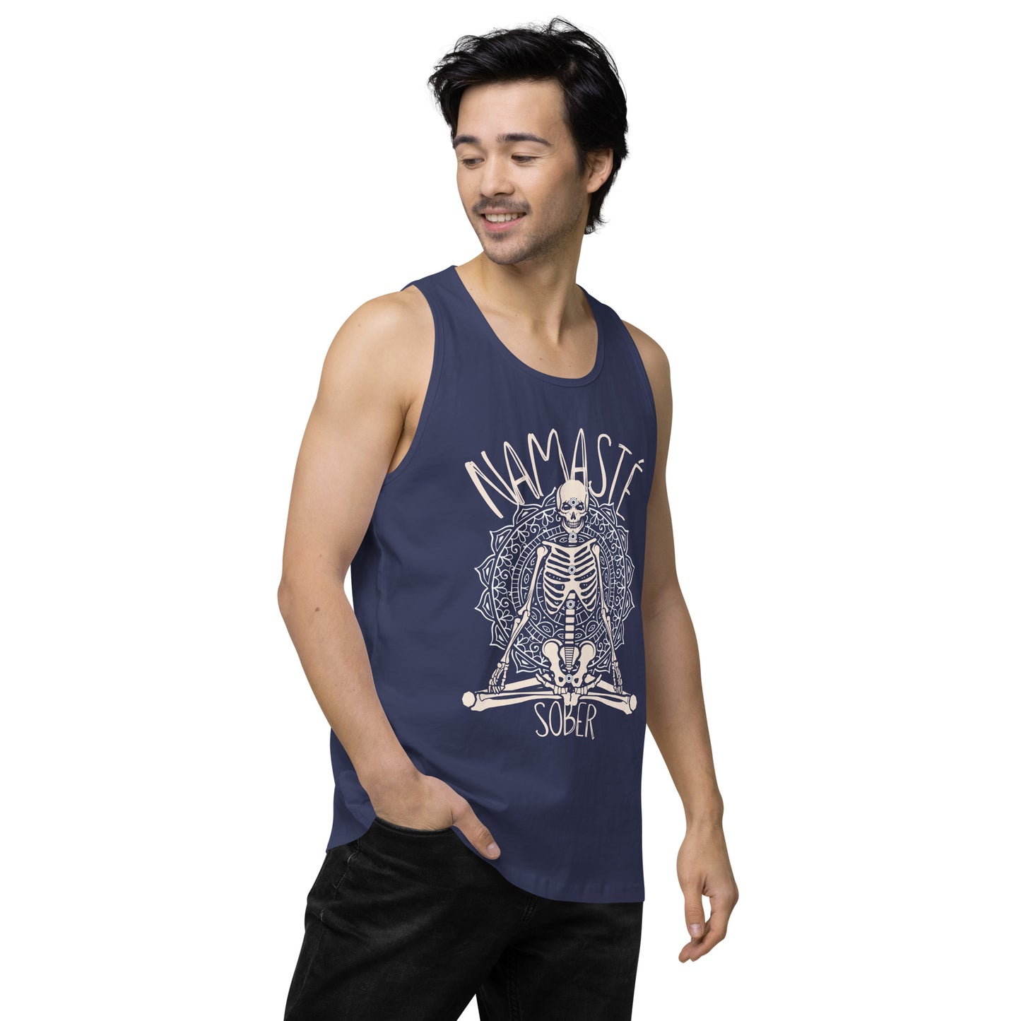 Namaste Sober Skeleton - Unisex premium tank top