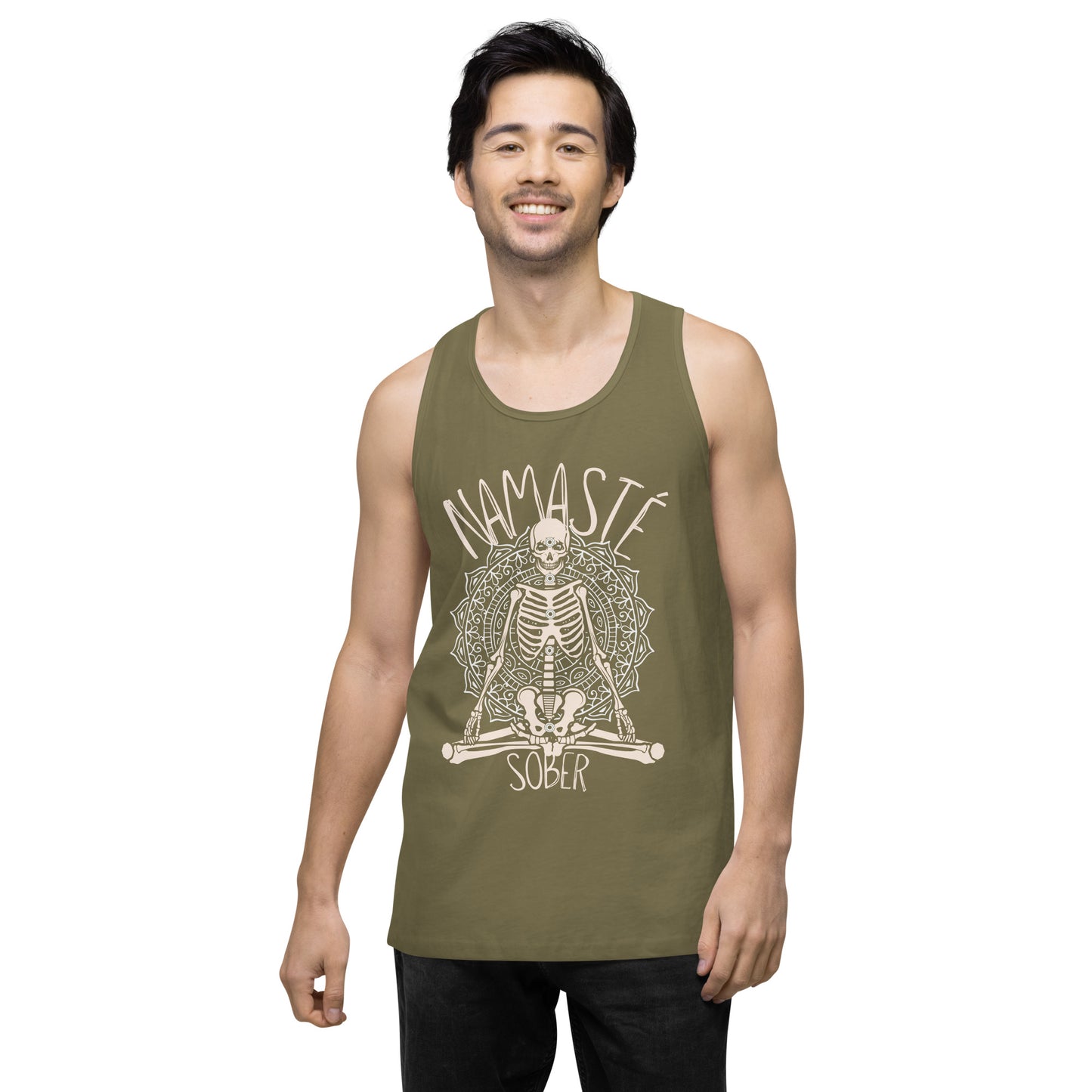 Namaste Sober Skeleton - Unisex premium tank top