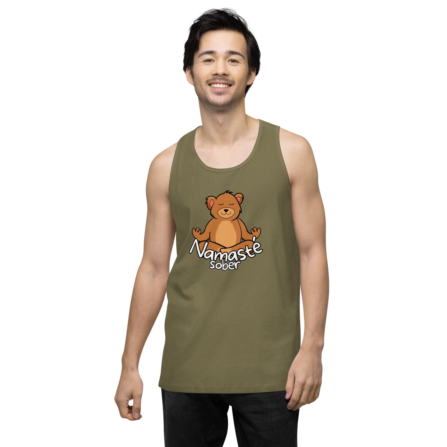 Namaste Sober Bear - Unisex premium tank top